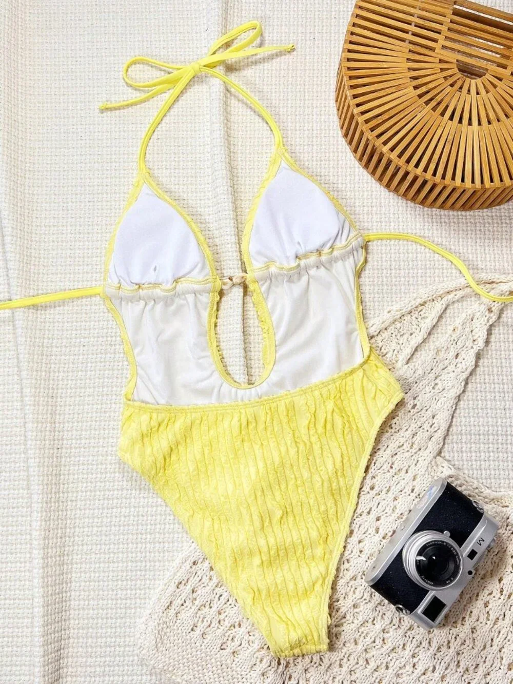Yellow Cute Women's One-Piece Swimsuit